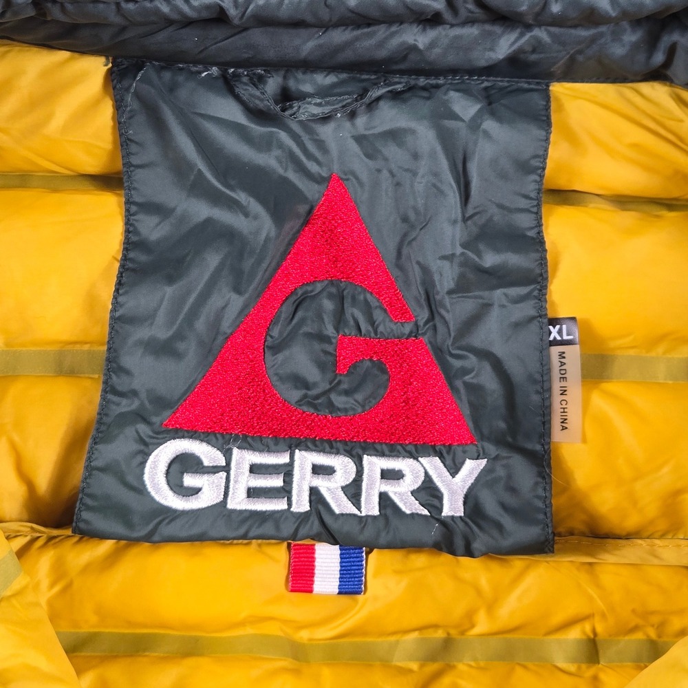 Gerry Puffer Jacket Mens XL Green Lightweight Quilted Down Insulated hiking